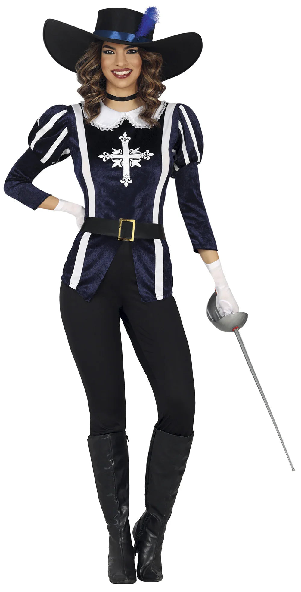 Disfraz de Mosquetera Azul con Sombrero para Mujer Mosqueteros Guirca